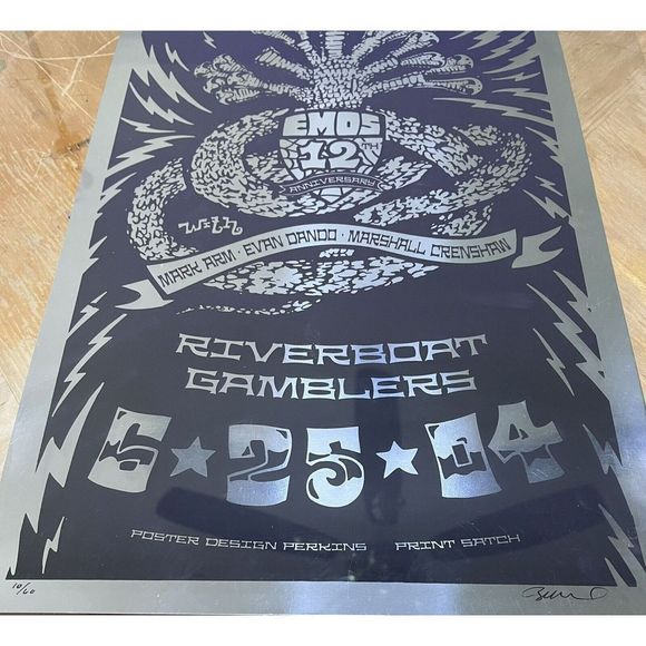 Billy Perkins signed LE 10/60 Foil MC5 DKT 2004 Concert Poster Emos Austin Rare - Picture 4 of 5